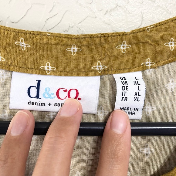 Demin & Co Mustard button up, midi style dress, Size Large US - Picture 6 of 7